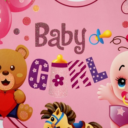 Decorative decoration (suspension) "Baby Girl" 28.5x24.5 cm, col. pink-4