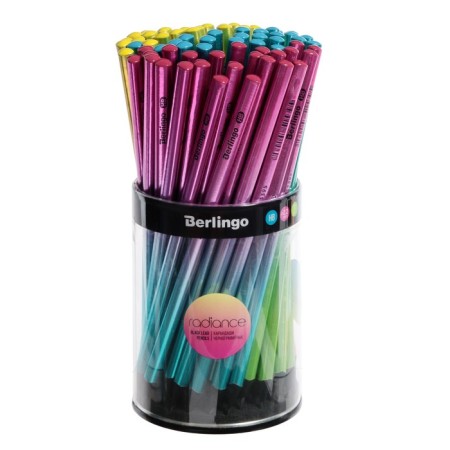 Black granographic pencil Berlingo "Radiance", HB, three -sided, black tree, sharpened-4