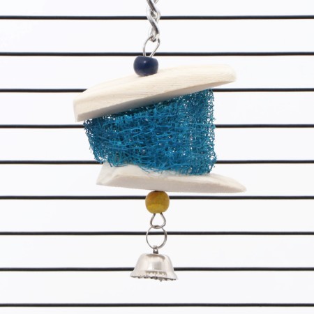 A toy with a karakatitsa carapace, lufoi and bell, 15 x 5 cm, blue-3