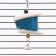 A toy with a karakatitsa carapace, lufoi and bell, 15 x 5 cm, blue