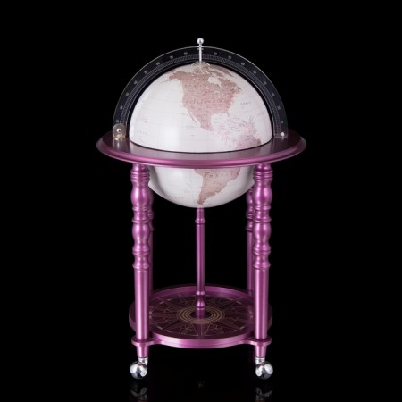 Globus bar "Vasco da Gama", lilac, D 40 cm, 57 × 57 × 90 cm