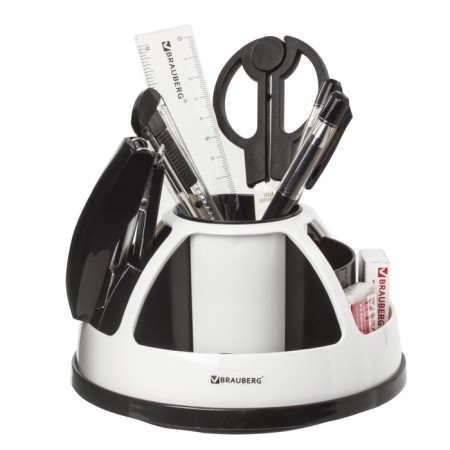 Set a desktop Brauberg, 10 items, rotating, black and white, in a blister-1