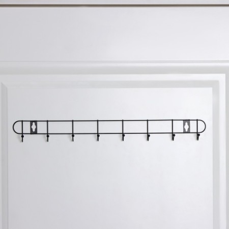 The hanger wall -mounted on 8 hooks "Light", 43 × 5 × 3 cm, black color-3