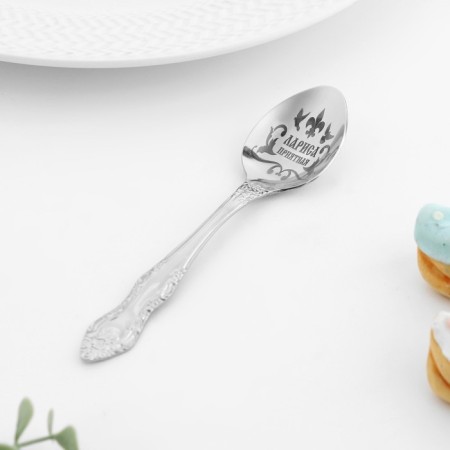 A spoon is registered, tea, with an engraving "Larisa", h = 14-1