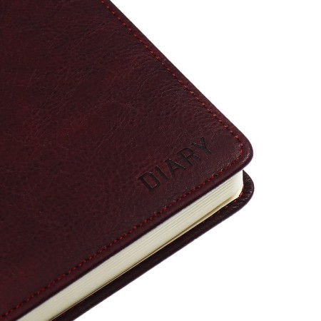 The diary is low, a solid cover of leatherette with foam rubber, thermo embossing, perforation, lies, cream block 70 g/m2, brown-4