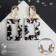 Earrings Assorted "Azelia" rectangle, black and white color in gold