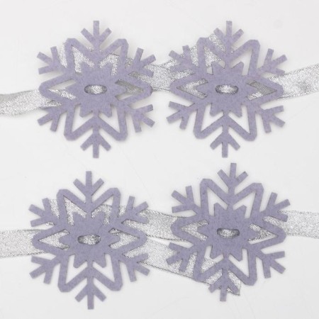 A set for the decor of the dining rooms "Snowflake", 4 pcs, gray 7x8 cm 100% p/e, felt-2