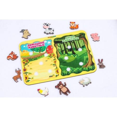 Sorter "What is the difference?" Pets and wild animals ", on Velcro, details: 4 cm-7