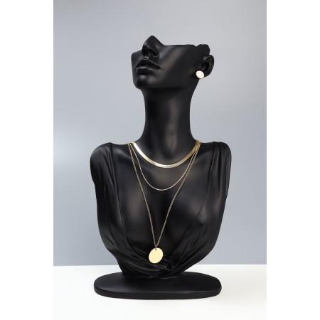 Bust for jewelry 18 × 8 × 32, hole in the ear, black color-6