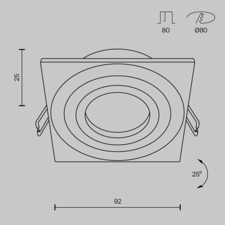 The built-in lamp Technical DL024-2-01W, 1x50W, 9.2x9.2x2.5 cm, GU10, white color-8