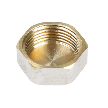 Otmo plug, 3/4 ", internal carving, nickelly brass-1