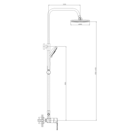 Rossinka T40-45 shower system, one-leaf, chrome-1