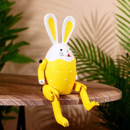 Souvenir "Rabbit" hanging paws, wood 20 cm, yellow