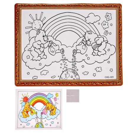 Set for creativity: engraving and coloring voluminous from plastic "Cute Bear", mix-1
