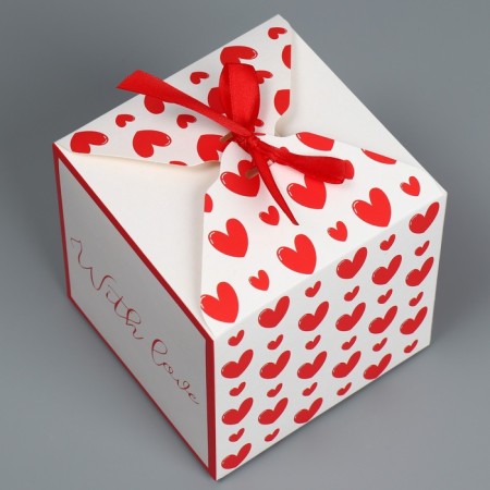 Gift folding box, packaging, "love", 12 x 12 x 12 cm-4