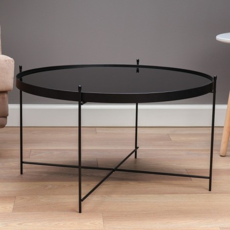 Coffee table "Uranus" YS-8483-40, black, glass 70x40 cm-1