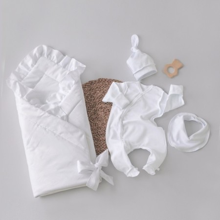 Kinderlitto Satin discharge kit, 4 items, height 50-56 cm, white color