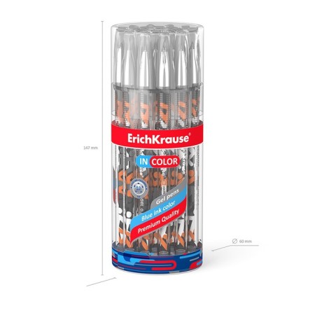 Gel pen Erichkrause Walkers, blue ink, node 0.5 mm, with a pattern-5