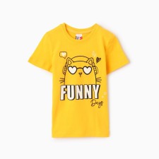 T -shirt for girls, yellow color, height 122 cm