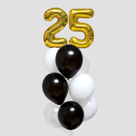 The fountain from the balls “25 years”, with confetti, latex, foil, 11 pcs.-1