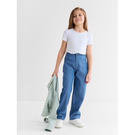 Рубашка для девочки MINAKU: Jeans collection, цвет серо-голубой, рост 140 см-4