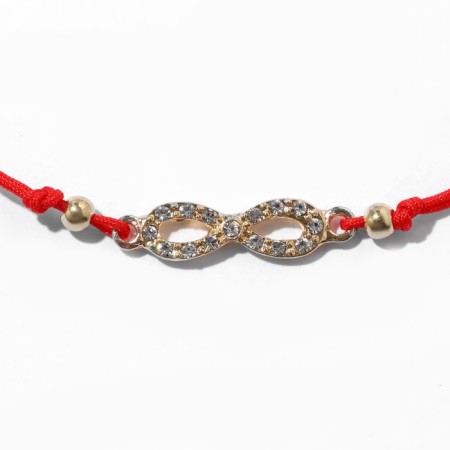 Bracelet "New Year" Bengal fire, infinity, red color with gold, 7cm