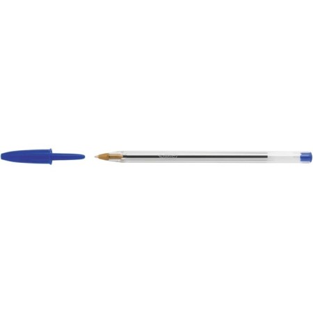 Set of ballpoint pens, 4 pieces, BIC "Cristal Original" Knot 1.0 mm, average letter, blue ink, transparent case-9