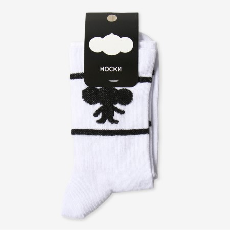 Socks kaftan Cheburashka size 36-39 (23-25 ​​cm) white-2