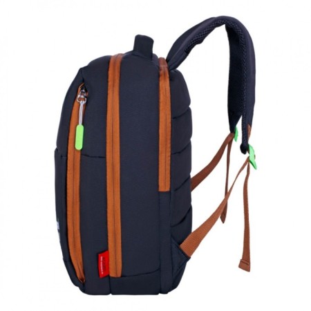 Youth backpack 39 x 26 x 10 cm, ergonomic back, Across G6, black/green G-6-1-1