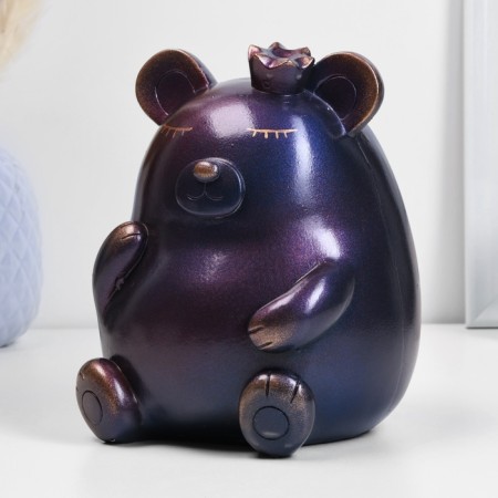 Копилка "Медведь с короной" синий космос, 17см-1
