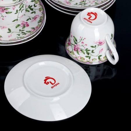 Service Porcelain Tea Daulay "Blanco", 12 items: 6 cups 220 ml, 6 saucer d = 14 cm-7