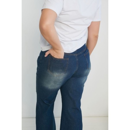 Female jeans, size 60, dark blue color-4