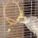 Round bird swings d 11.5 cm, with a bell, beige