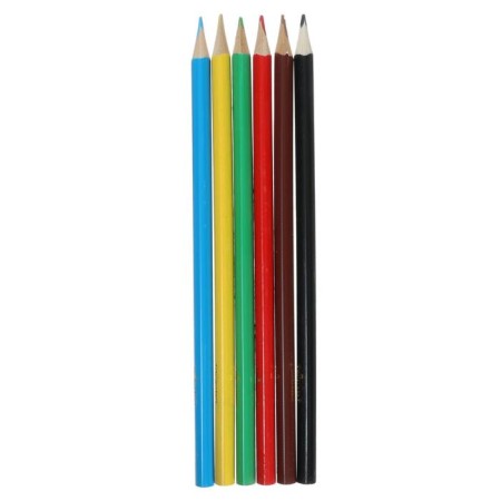 Pencils 6 colors, wooden, triangular body, in a cardboard box-1