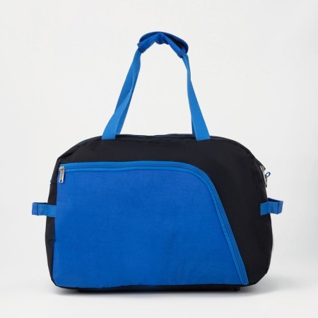 Sports bag with zipper, without lining, 2 outer pockets, black color/Vasilent-1