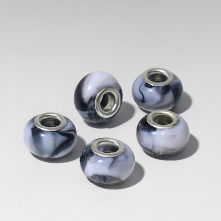 Bead "Bluera", black and white color-1