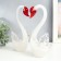 Suvenir glass "Swans white with red beak" Set 2 pcs 12x10x25.5 cm