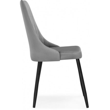 Stol on a metal frame is dark gray bark, metal/velor, black/gray 49x60x95 cm-2