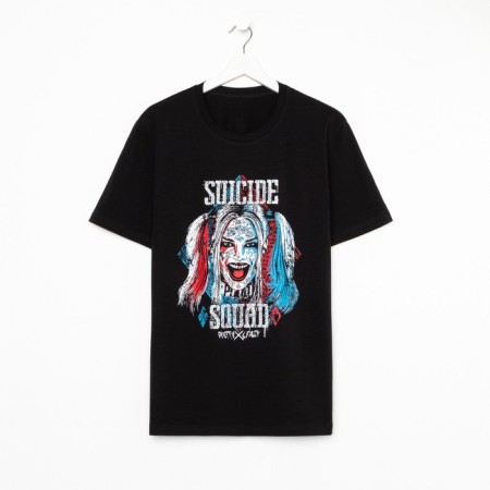 Male T-shirt "Suicide detachment", black color, rr 56-4