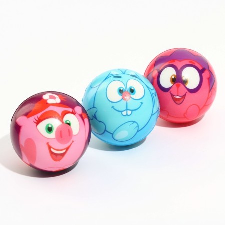 Soft ball of smeshariki “Krosh, Nyusha, Hedgehog” 6.3 cm, mix-2