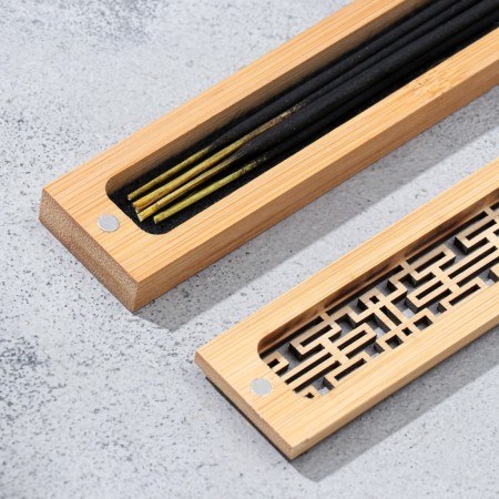 Penal for incense, 23 x 3.7 x 2cm, wood, with incense-2