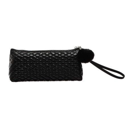 Penal is soft, 1 compartment, 80 x 210 x 35 mm, voluminous, Devente, Classic, fantle leather, with a pen, black-2