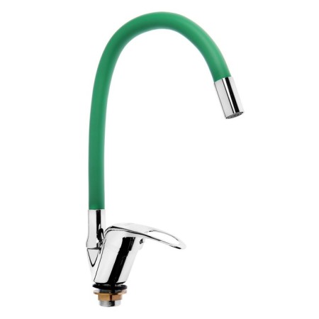 Kitchen mixer Zein Z2109, single -leaf, flexible spout, cartridge 40 mm, green/chromium-4