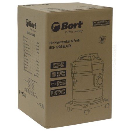 Vacuum cleaner BORT BSS-1220, 1200/240 watts, dry/wet cleaning, 20 l, black-6