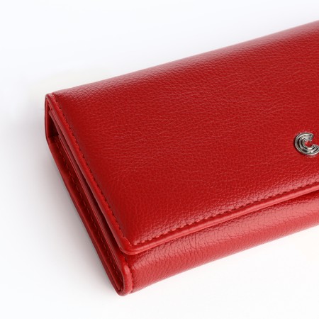 Women's wallet on magnet, red color-2