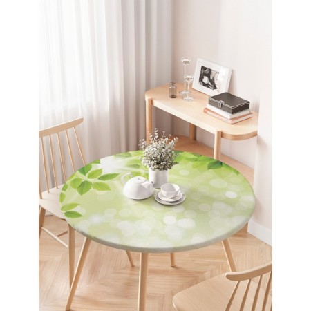 The tablecloth “Summer greens”, round, oxford, elastic band, size 120x120 cm, diameter 75-100 cm-2