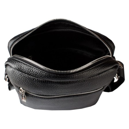 Male bag, lightning department, 1 external pocket, adjustable belt, black color-2