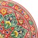 Lryagan Round Rishtan Ceramics, 41cm, Red, Green-Green Ornament