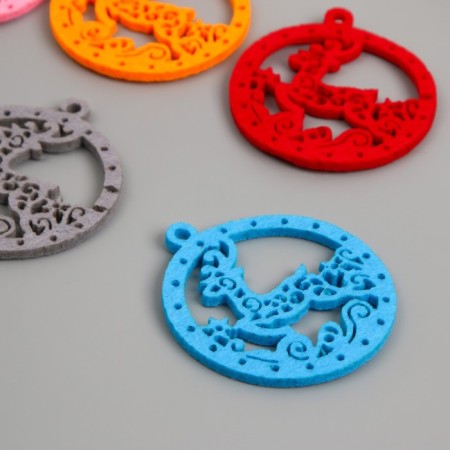 Stickers from felt "deer" 5.5x6 cm (set 6 pcs)-1