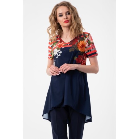 Female blouse, size 44, blue color-1
